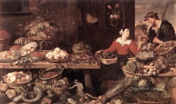 静物 Painting - 果物と野菜の屋台の静物画 フランス・スナイダース